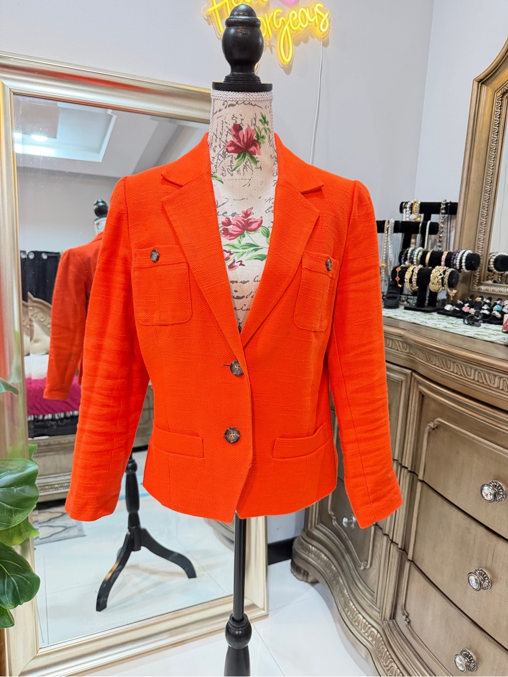 Banana Republic Vibrant Orange Tailored Blazer - Picture 2 of 13